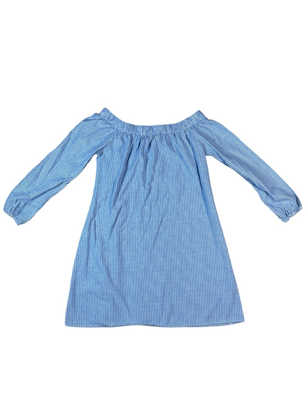 Wrapper Off the Shoulder Dress Blue with White Stripes Size Medium